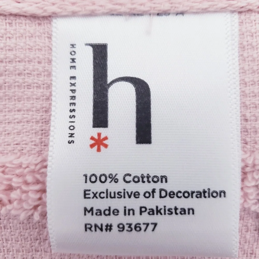 🤍NEW!⬜️  #0970-D■LAST 2️⃣Pink/striped Hang'N'Snap HAND Towel Select snap